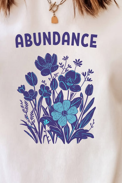 Abundance – Floral Minimal Graphic Tee