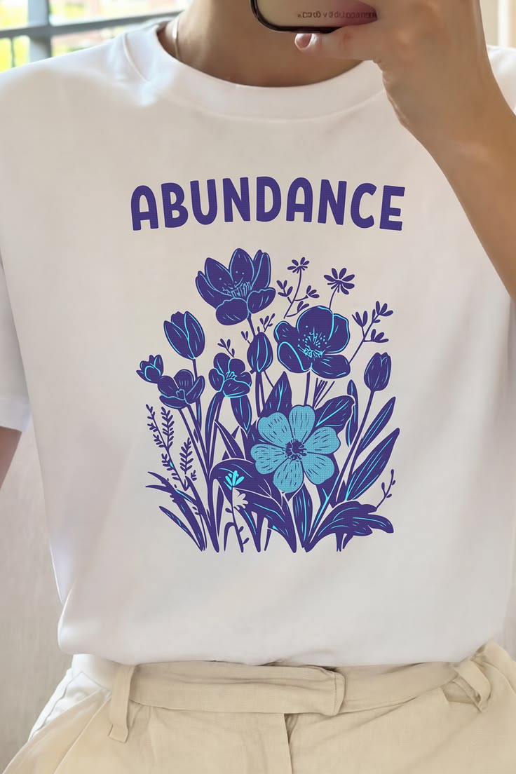 Abundance – Floral Minimal Graphic Tee