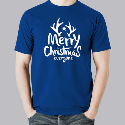 Merry Christmas Graphic Print T-Shirt for Men – Festive Cotton Tee