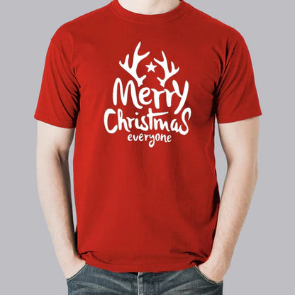 Merry Christmas Graphic Print T-Shirt for Men – Festive Cotton Tee