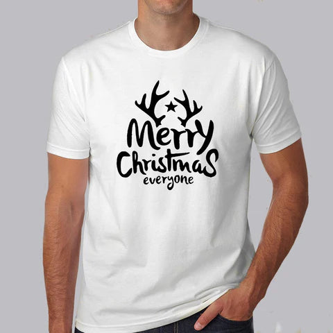 Merry Christmas Graphic Print T-Shirt for Men – Festive Cotton Tee