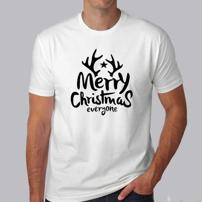 Merry Christmas Graphic Print T-Shirt for Men – Festive Cotton Tee