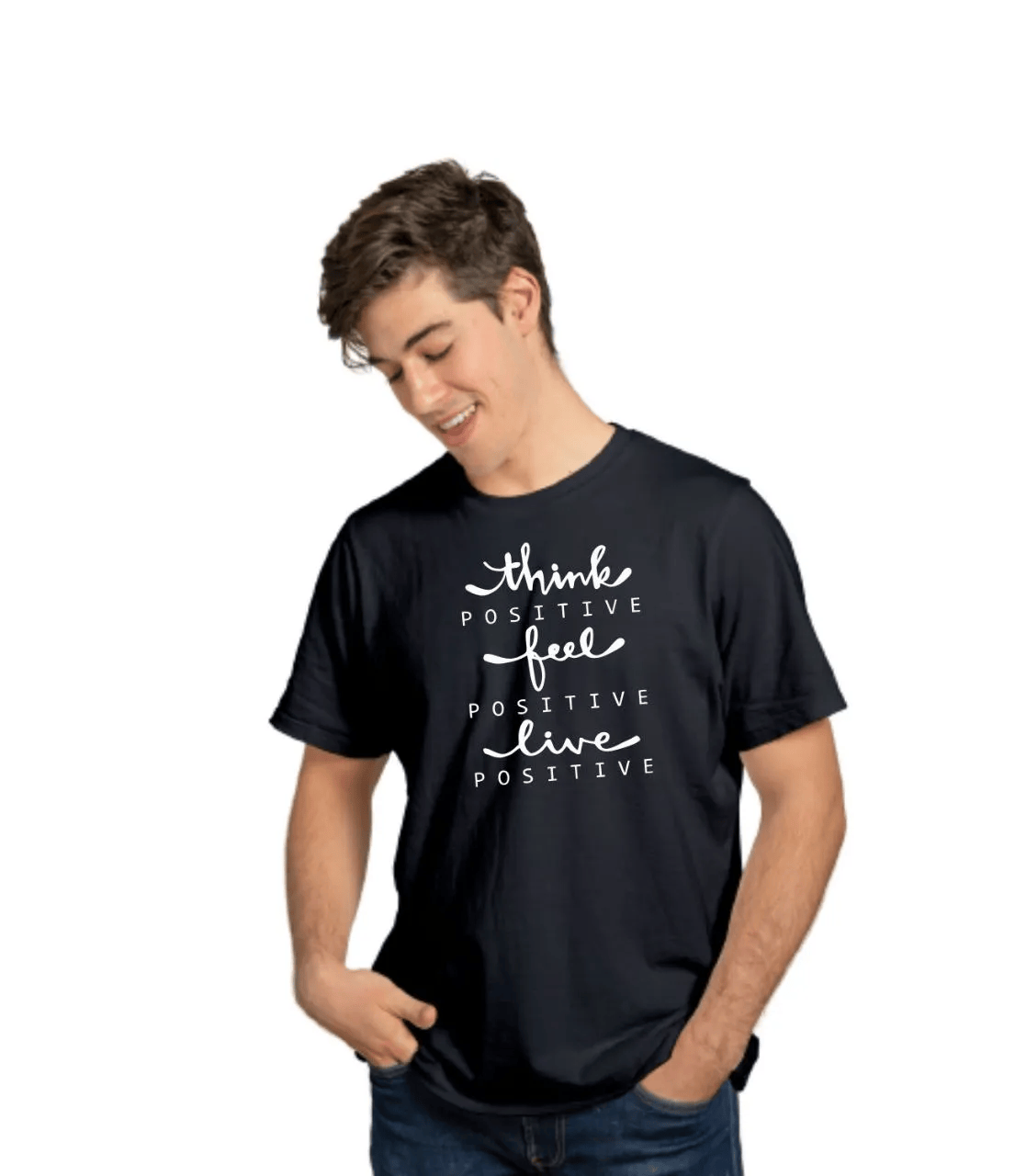 Think Feel Live Graphic Print Men’s T-Shirt – Casual Cotton Wear