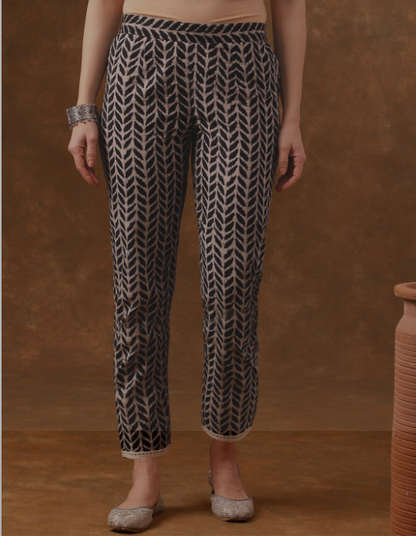 Elegant Black Printed Kurta Set with Dupatta – Timeless Ethnic Grace