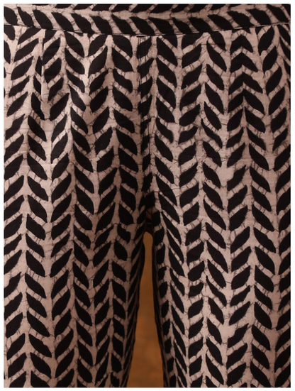 Elegant Black Printed Kurta Set with Dupatta – Timeless Ethnic Grace