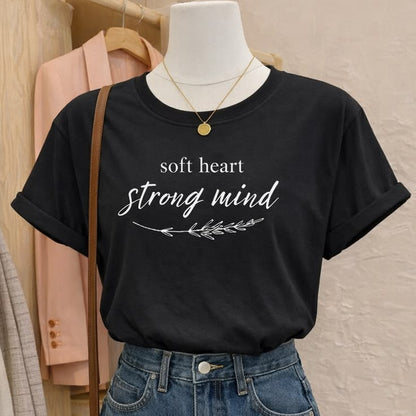Pd Clori Soft Heart Strong Mind Blue Graphic T-Shirt for Women