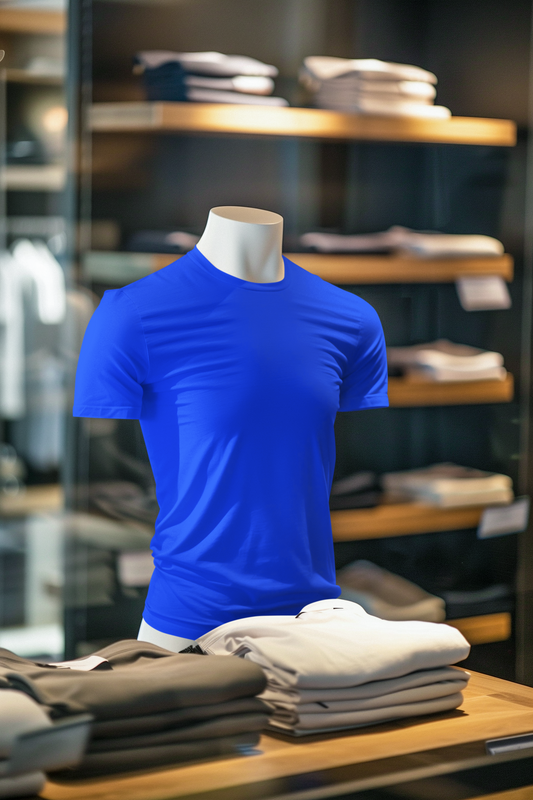Solid Blue Regular Men’s Cotton T-Shirt – Classic Casual Tee