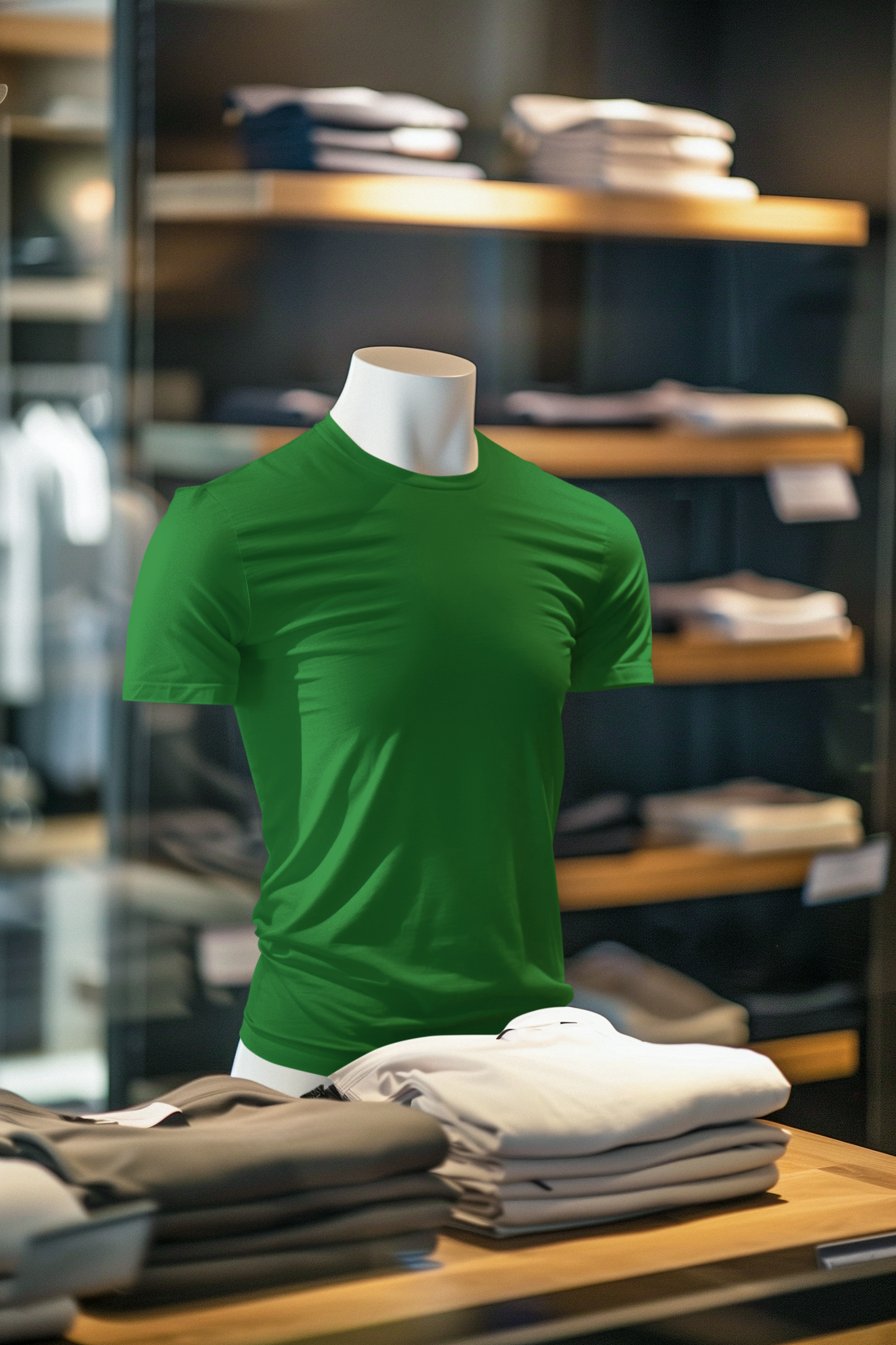 Solid Green Regular Men's Cotton T-shirt