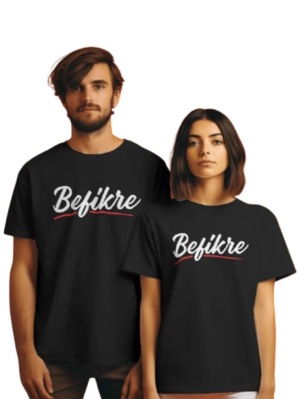 Befikre Matching Couple T-Shirts – Trendy Unisex Graphic Black Tees
