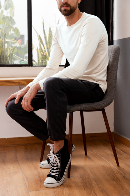 Full Sleeve White  T-Shirt for Men