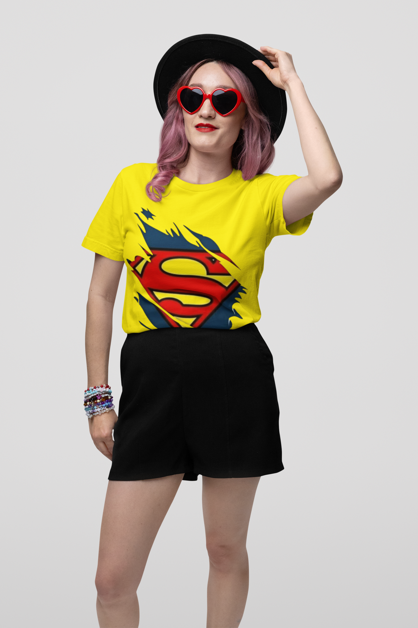 Superman Logo Graphic Print Women’s T-Shirt – Superhero Cotton Casual Tee