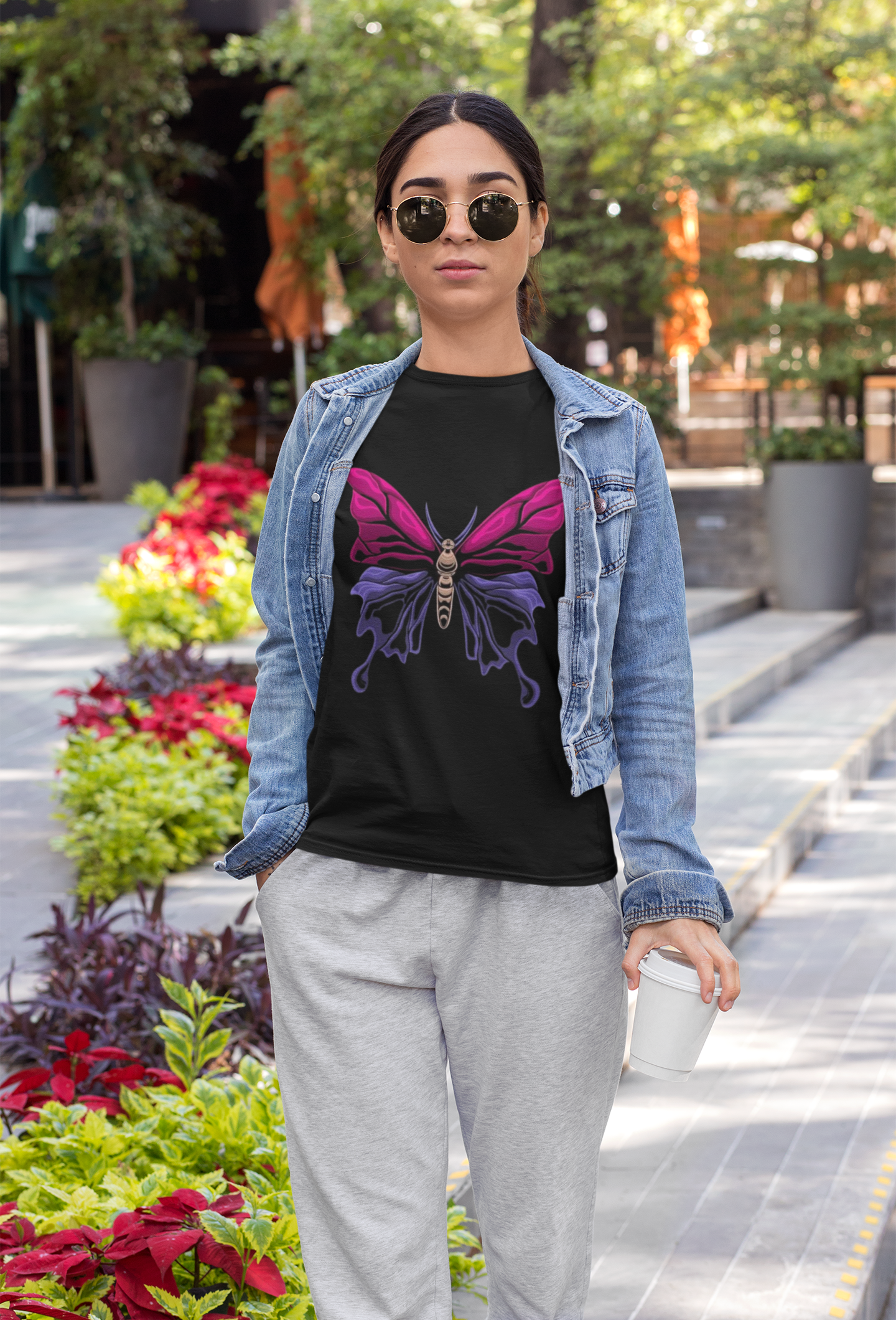 Butterfly Graphic Print Women's T-Shirt