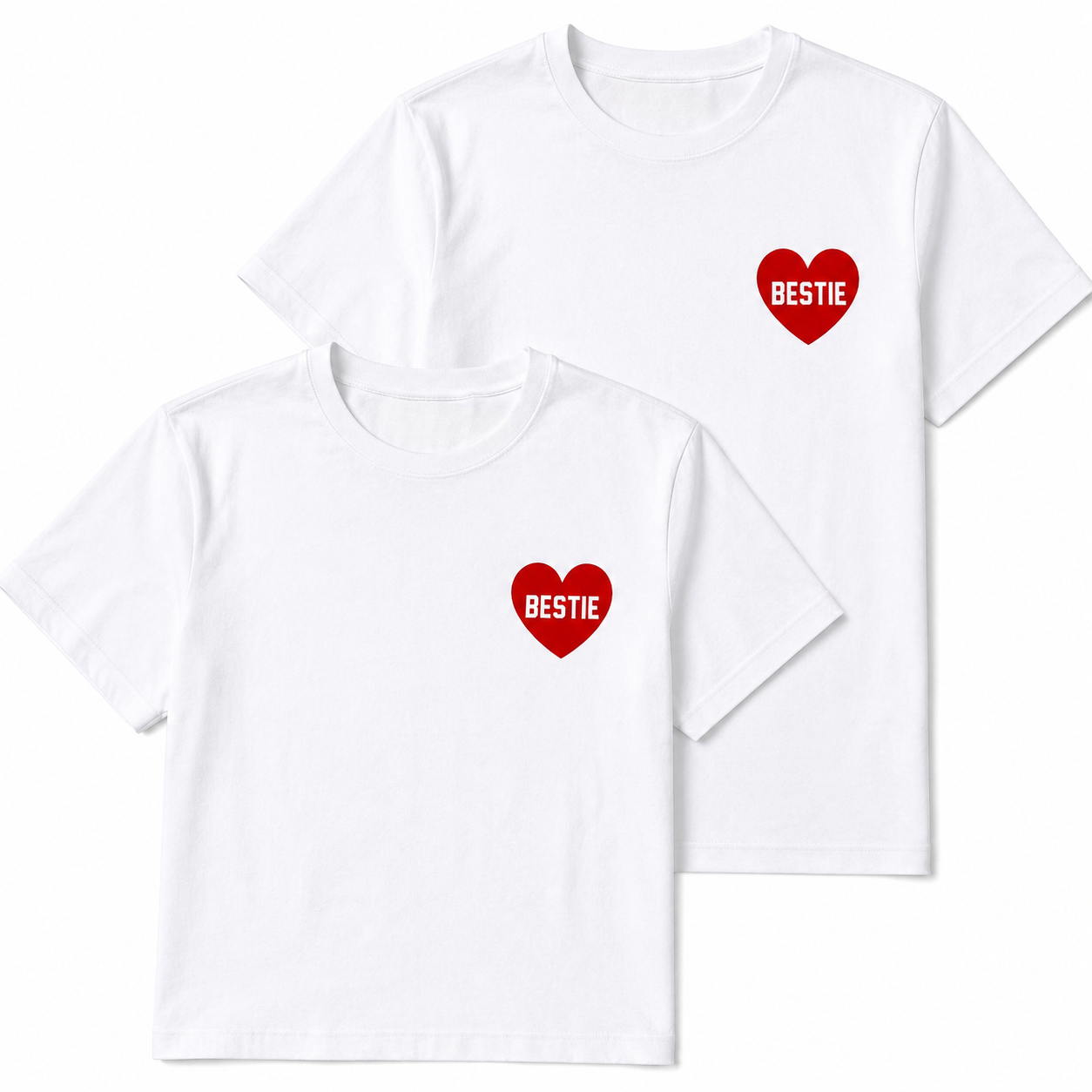 Bestie Heart Graphic T-Shirts – Minimal Matching Style by Pd Clori