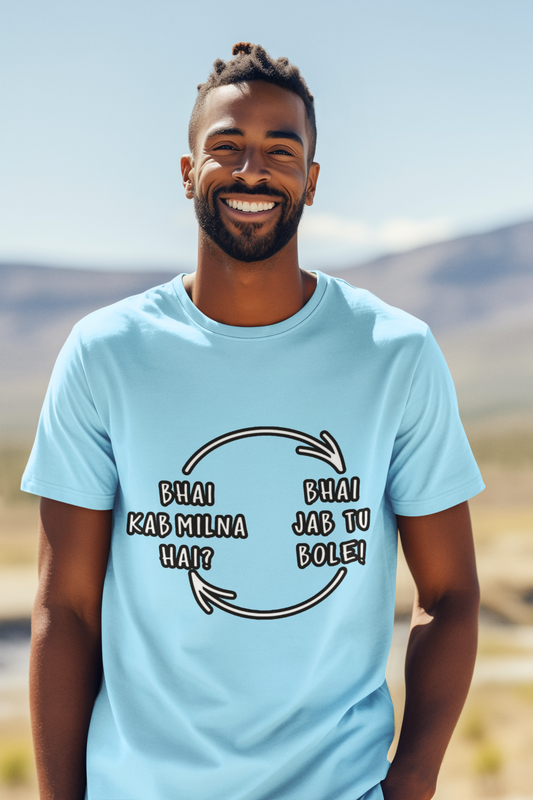 Bhai Regular Men’s Cotton T-Shirt – Bold Desi Typography Tee