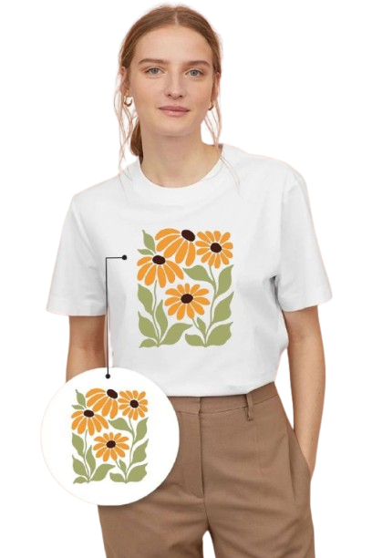 Vintage Daisy Floral Graphic T-Shirt for Women | Minimal Aesthetic Nature Tee by Pd Clori