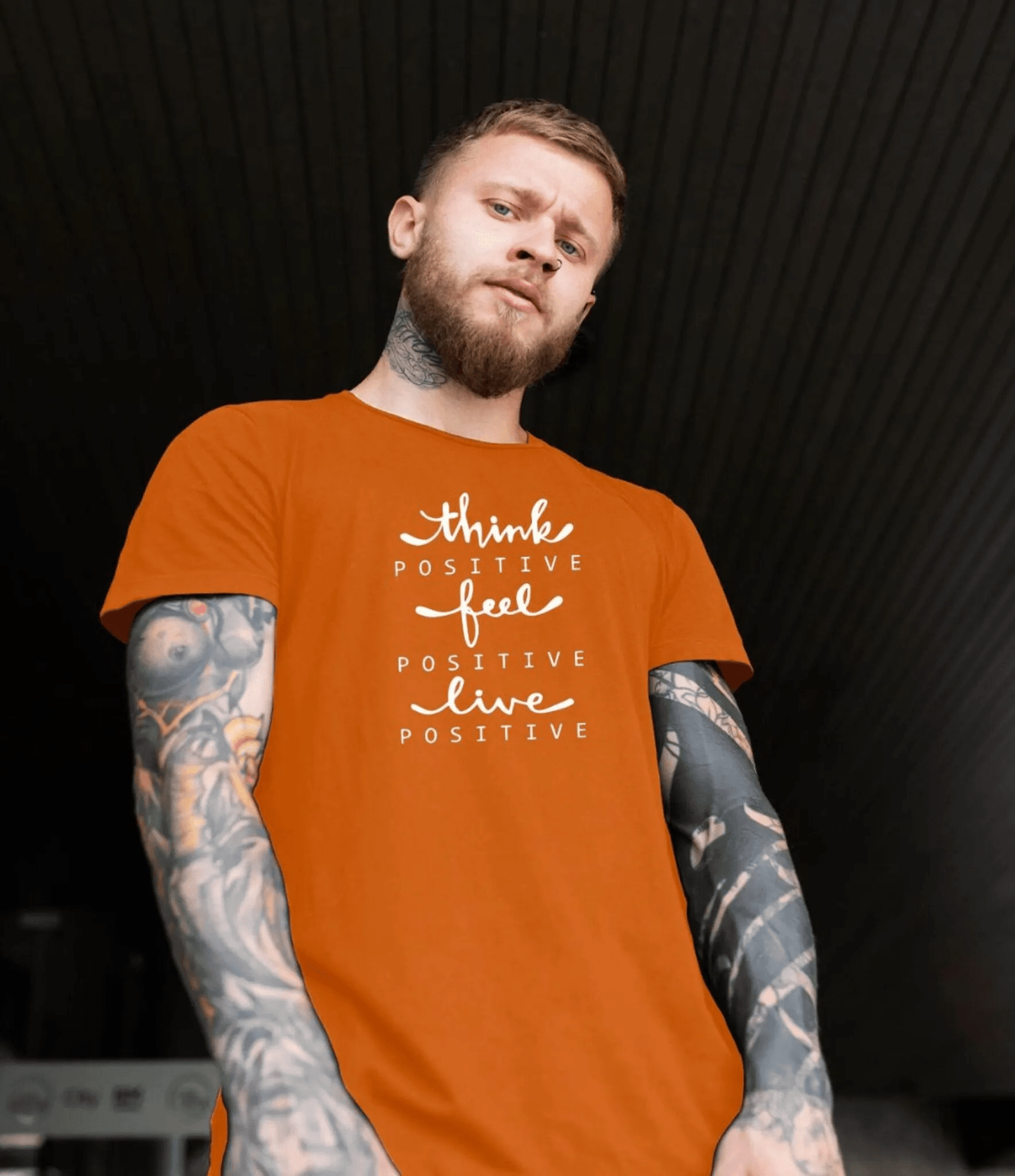 Think Feel Live Graphic Print Men’s T-Shirt – Casual Cotton Wear