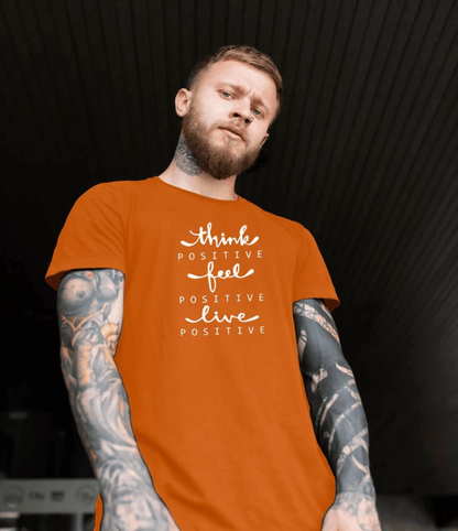 Think Feel Live Graphic Print Men’s T-Shirt – Casual Cotton Wear