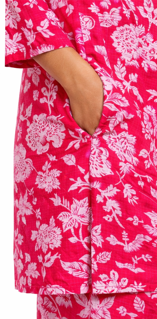 Elegant Pink Floral Printed Night Suit Set for Women | Soft & Relaxed Fit by Pd Clori