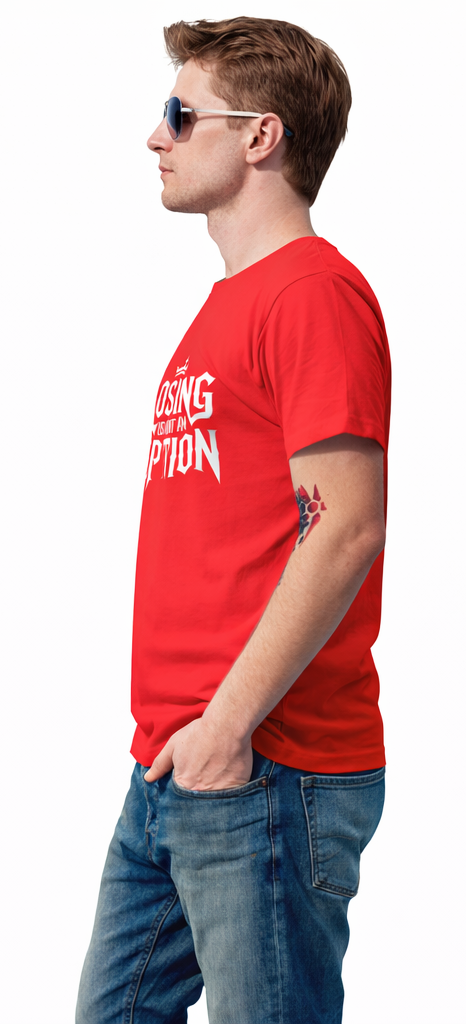 Pd Clori Losing Is Not an Option T-Shirt | Motivational Graphic Tee for Men | Bold Black Cotton