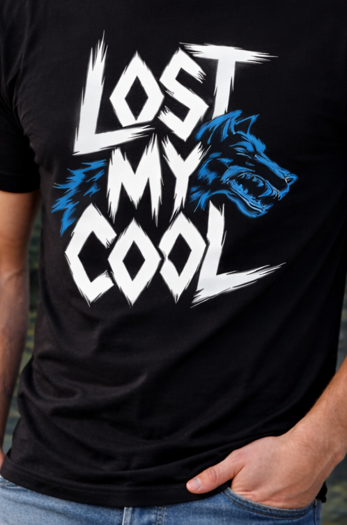 Pd Clori Lost My Cool Graphic Black T-Shirt