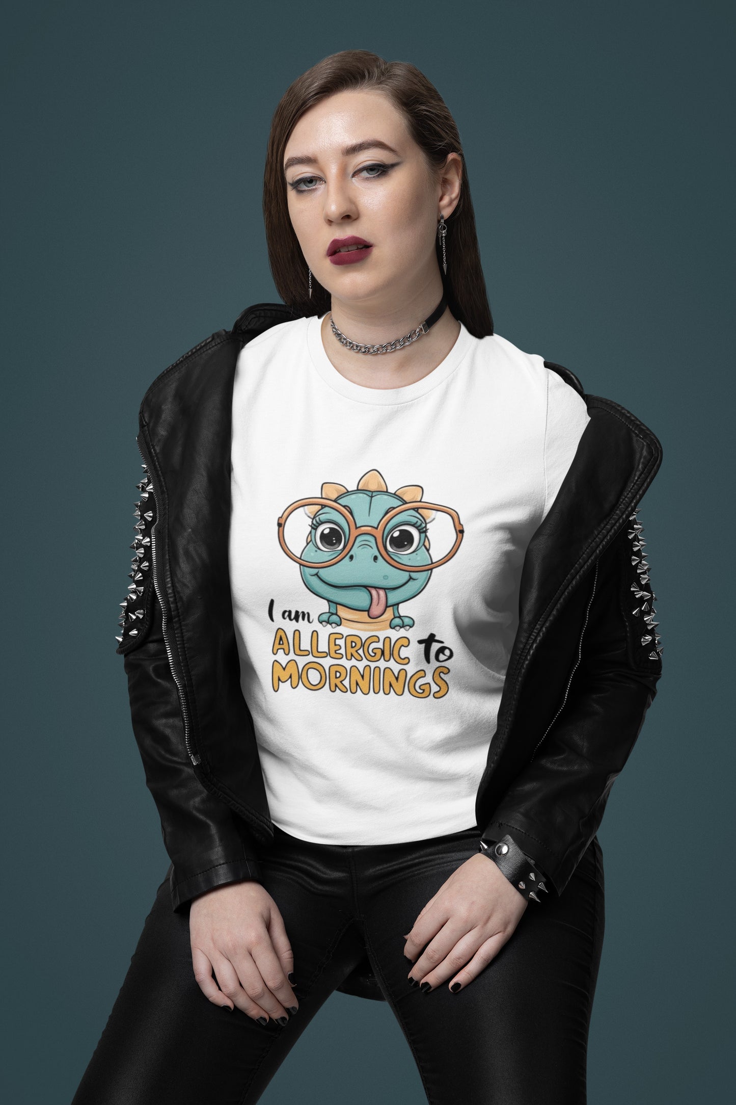 I Am Allergic to Mornings Graphic Printed T-Shirt