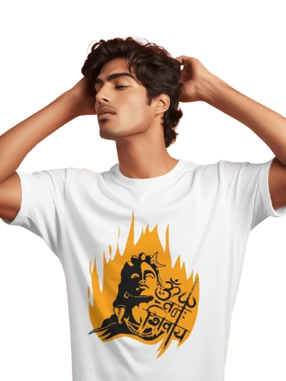 Mahadev Flame Art – Spiritual Graphic Black T-Shirt