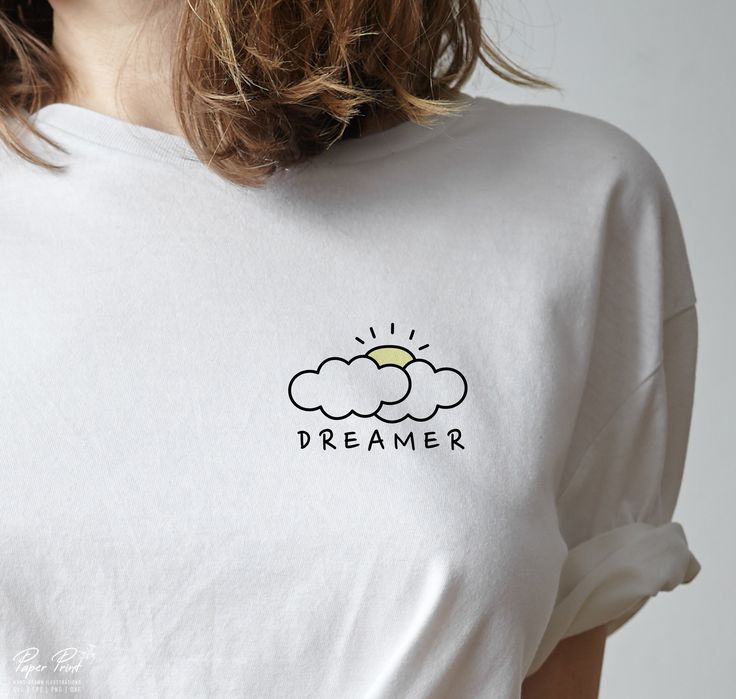 Dreamer Cloud Graphic T-Shirt for Women | Minimalist Inspirational Casual Cotton Tee