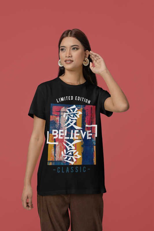 Believe Women's Regular Cotton T-Shirt