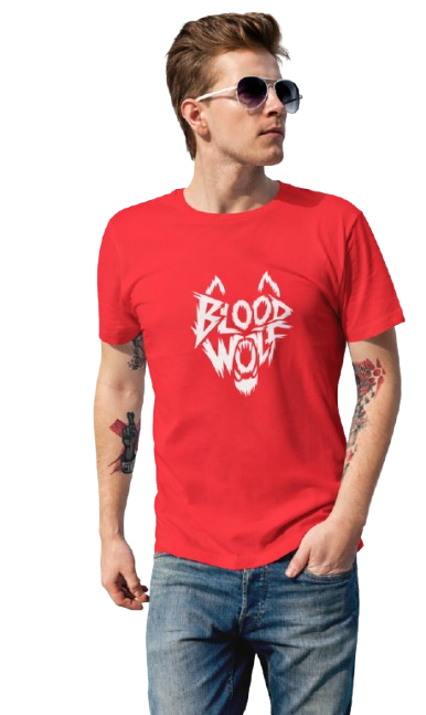 Blood Wolf – Graphic Blue Statement T-Shirt