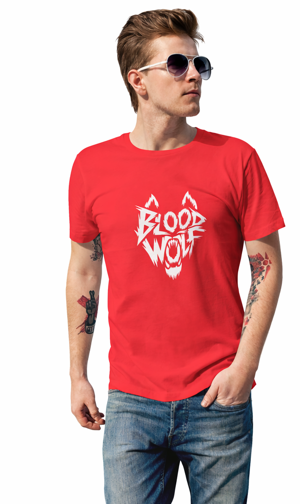 Pd Clori Blood Wolf Graphic Orange T-Shirt
