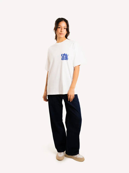 Oversized White T-Shirt with “It Will Be Alright” Graphic Print