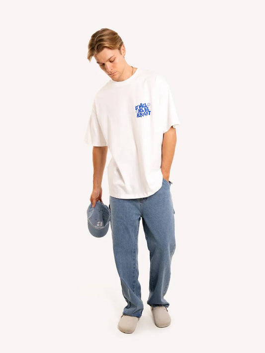 Oversized White T-Shirt with “It Will Be Alright” Graphic Print