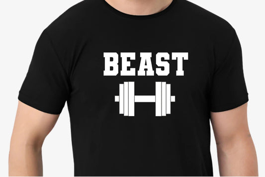 Beauty & Beast Matching Couple T-Shirts – Gym Edition