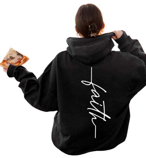 women' s black hooded sweatshirt