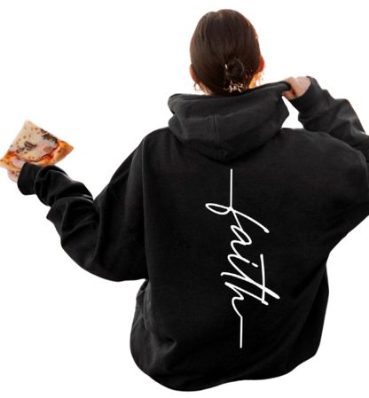 women' s black hooded sweatshirt