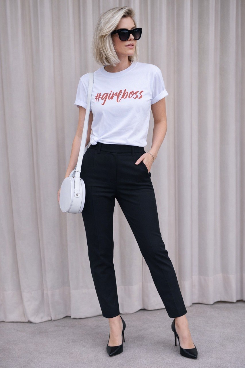 Minimal “#GirlBoss” Graphic T-Shirt for Women | Empowered Statement Tee by Pd Clori