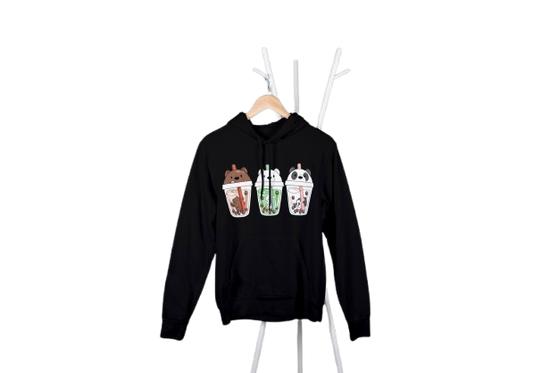 Cartoon Cup Print Hoodie - Unisex Casual Wear