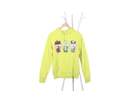 Cartoon Cup Print Hoodie - Unisex Casual Wear