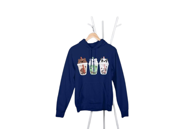 Cartoon Cup Print Hoodie - Unisex Casual Wear