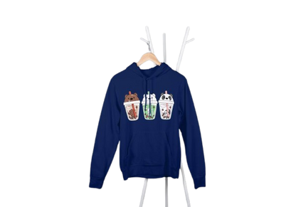 Cartoon Cup Print Hoodie - Unisex Casual Wear