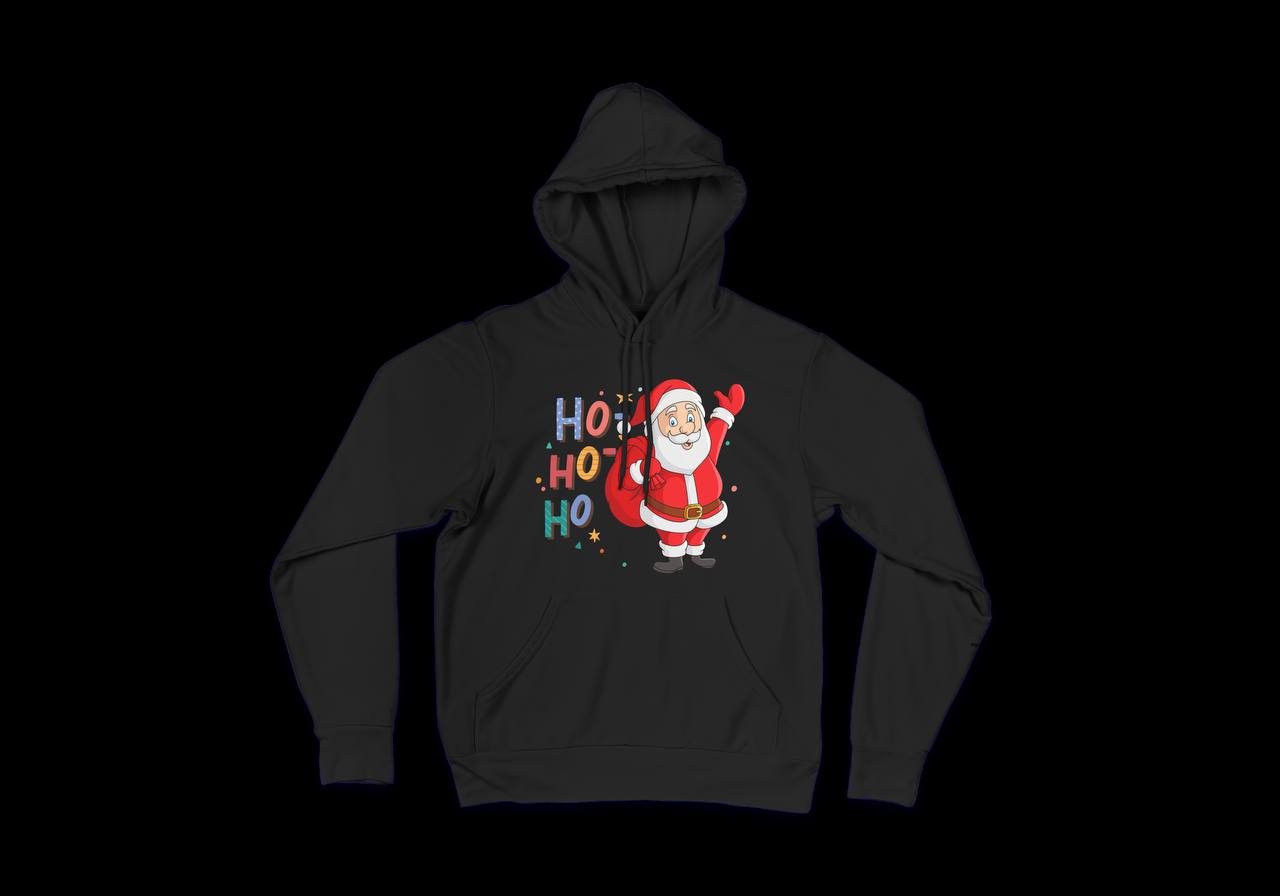 Ho Ho Ho Graphic Santa Print Hoodie