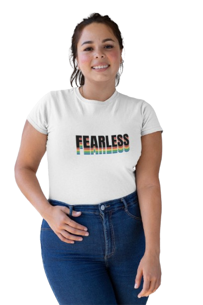 Fearless – Women’s Graphic White T-Shirt