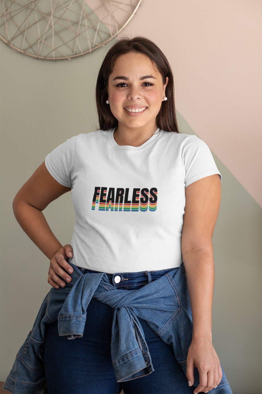 Fearless – Women’s Graphic White T-Shirt