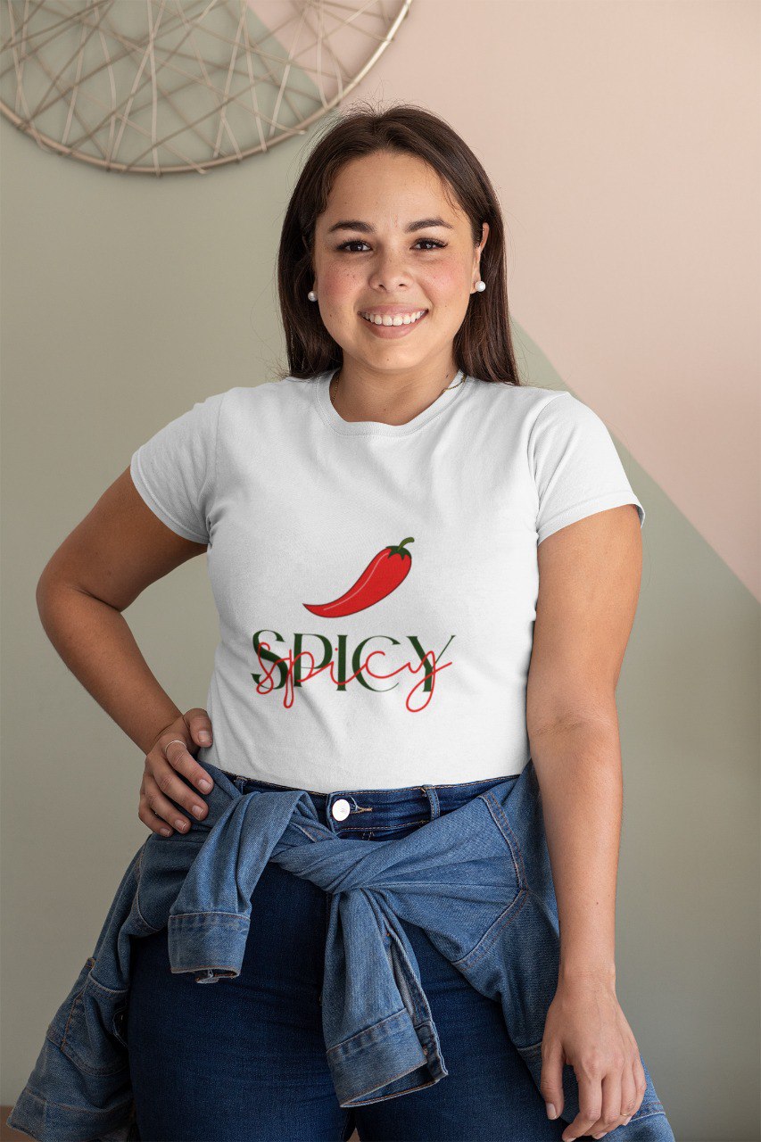 Spicy – Women’s Graphic White T-Shirt