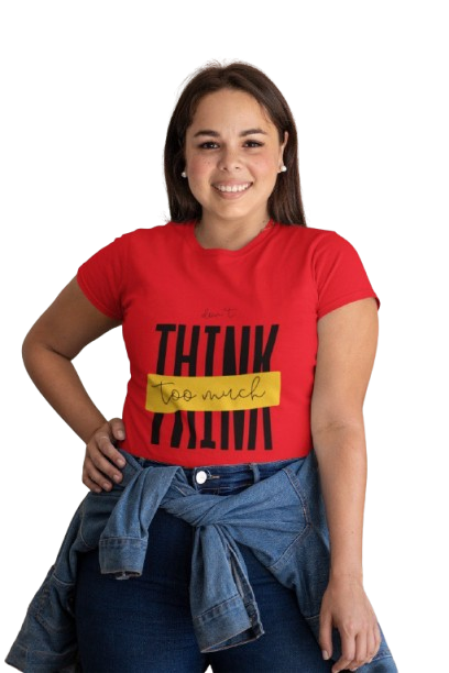 Think Too Much – Graphic Red T-Shirt