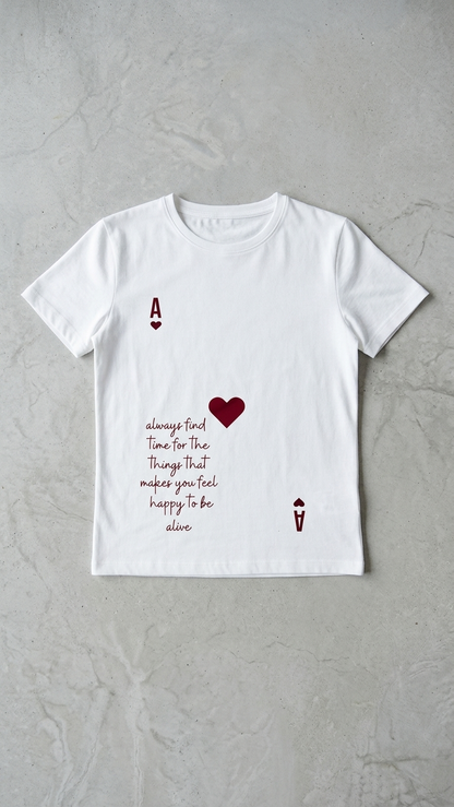 Women's White Heart Graphic T-Shirt | Premium Cotton Round Neck Casual Tee