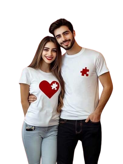 You Complete Me – Puzzle Heart Couple T-Shirts
