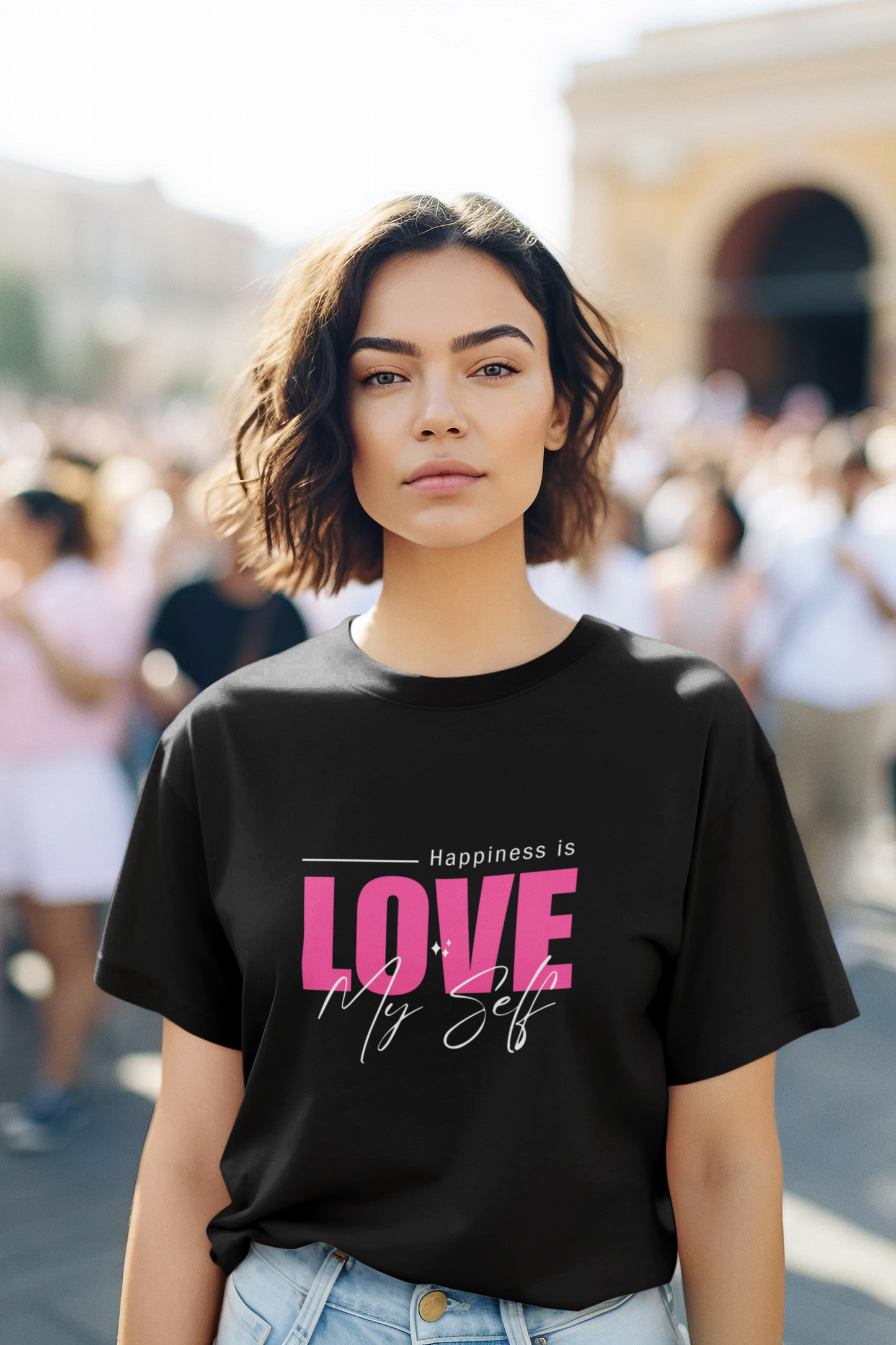 Happiness is Love Women's Cotton T-Shirt