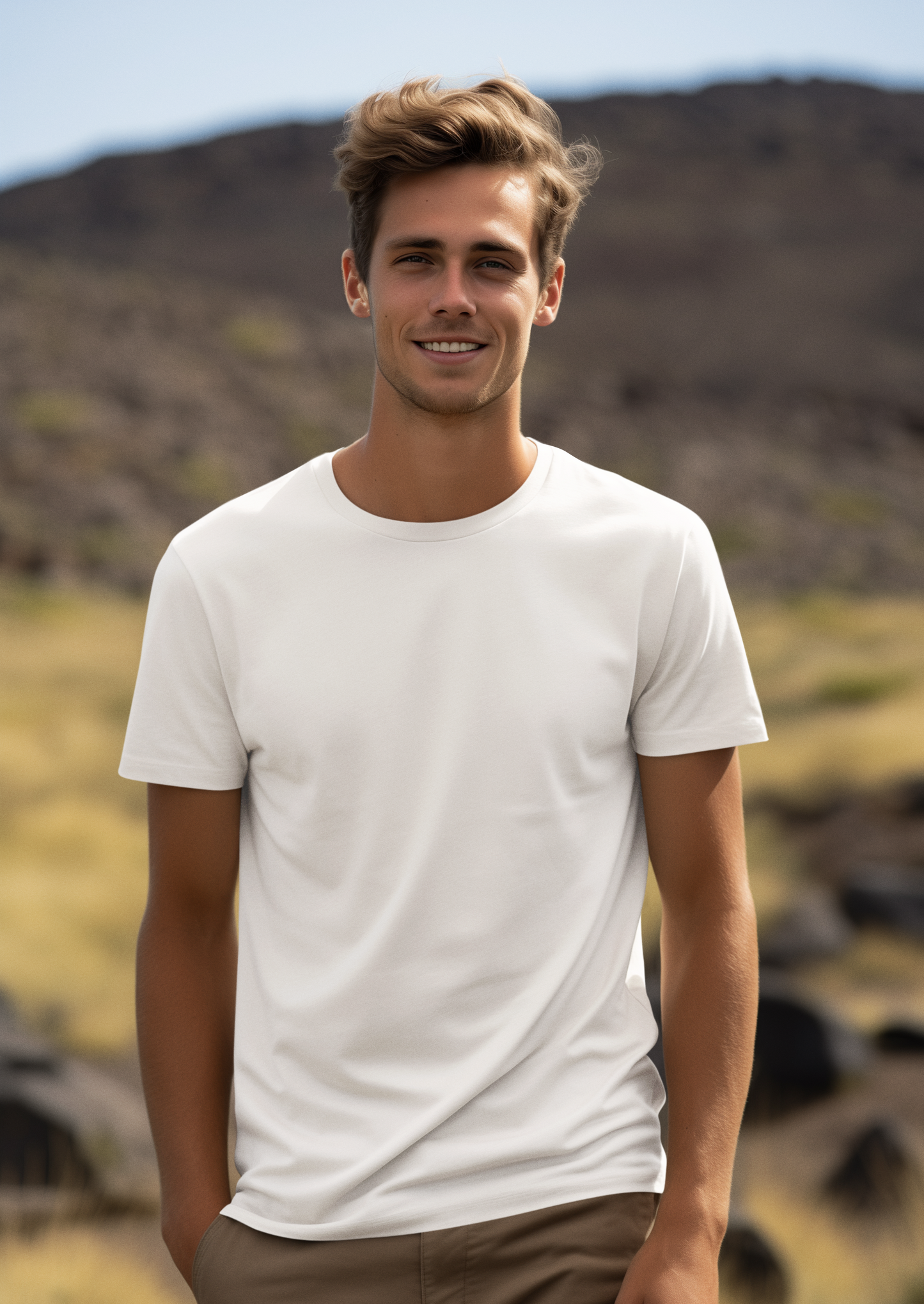 Solid White Regular Men's Cotton T-shirt