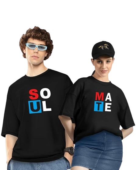 Soulmate Graphic Print Couple T-Shirt – Perfect for You and Your Special Someone